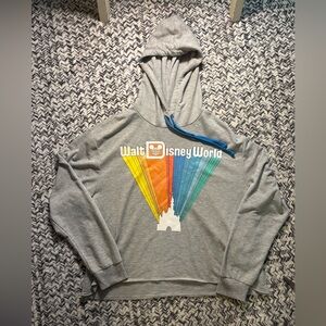 Official Disney World Soft Rainbow Lightweight Hoodie Women’s Medium Like New
